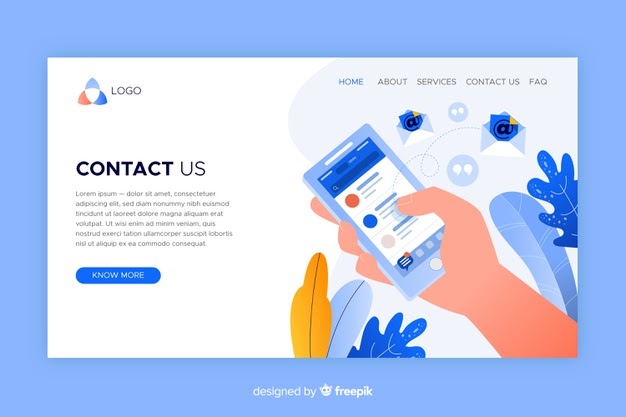 website's contact us concept landing page
