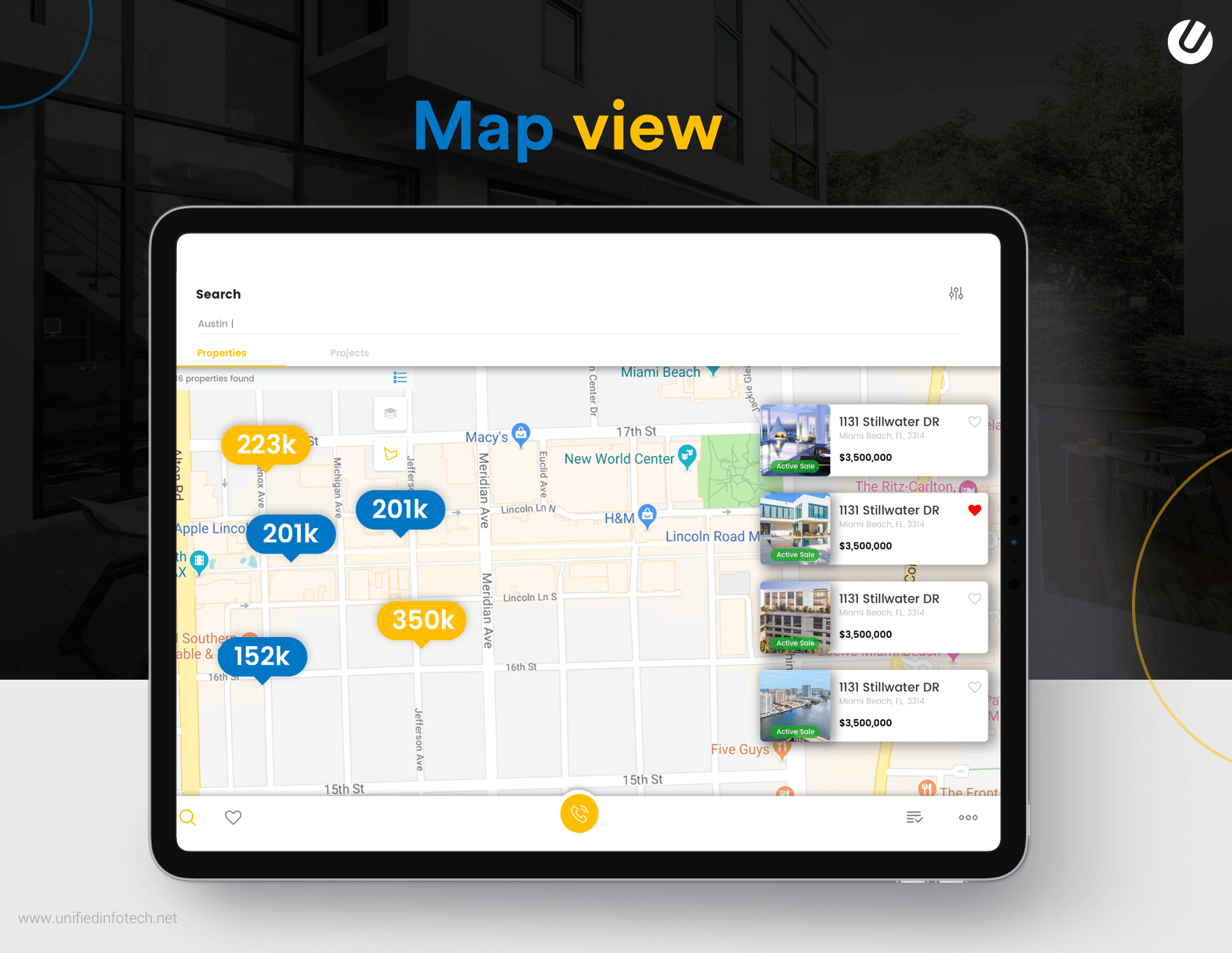 create your own real estate app with map view