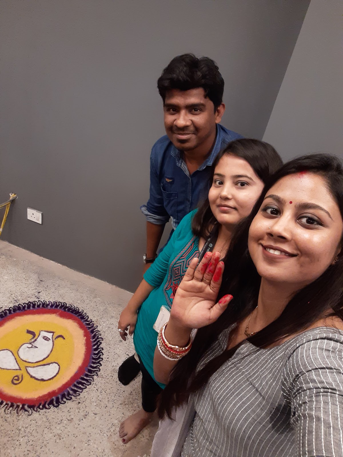 rangoli 2nd prize winner marketing team