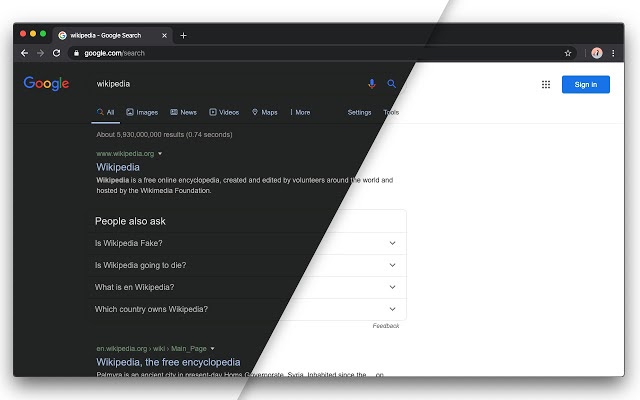 dark mode in web design