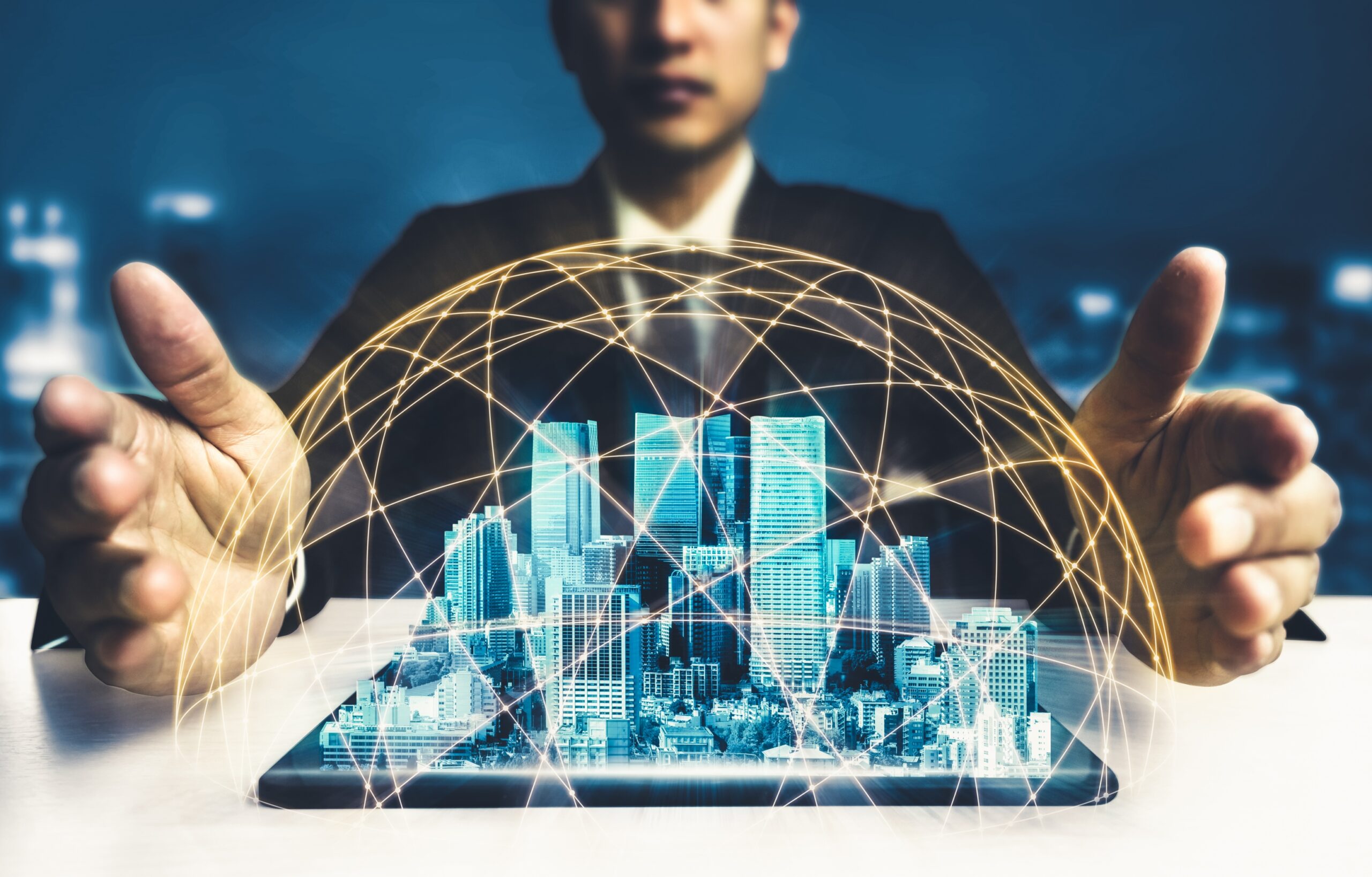 The modern creative communication and internet network connect i